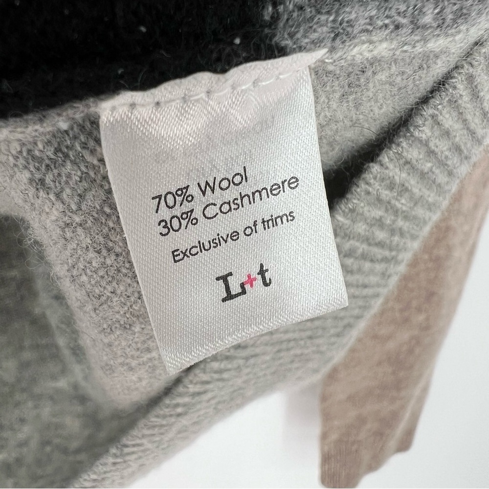 Label + Thread Cashmere Wool Patchwork Thread Striped Floral‎ Colorblock Sweater - Picture 6 of 9